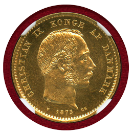 【SOLD】デンマーク 1873年 20クローネ 金貨 クリスチャン9世 NGC MS65