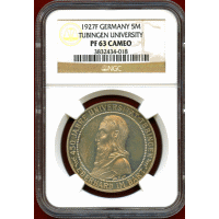 ドイツ ワイマール共和国 1927F 5マルク 銀貨 チュービンゲン PF63CAMEO