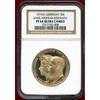 【SOLD】ドイツ ザクセン・ワイマール 1910A 3M ヴィルヘルム・エルンスト PF64UC