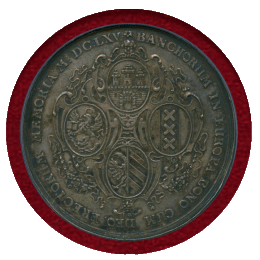【SOLD】ドイツ ハンブルク 1665年 ポルトガレッサー 銀メダル 都市景観 NGC AU55