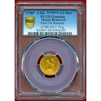 ドイツ (1700)CGL 1/2ダカット 金貨 神の子羊 リストライク UNC Details