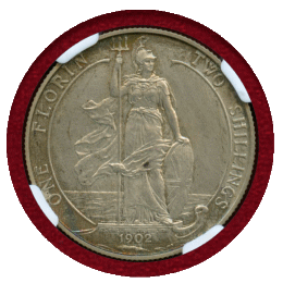 イギリス 1902年 フローリン(2シリング) 銀貨 エドワード7世 PF61MATTE