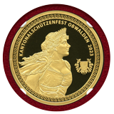 スイス 現代射撃祭 2023年 500フラン 金貨 オプヴァルデン NGC PF70UC