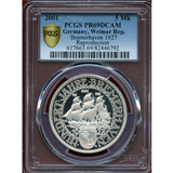 ワイマール 2001年 5マルク銀貨 リプロダクト ブレーマーハーフェン PCGS PR69DCAM