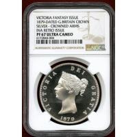 イギリス (1879) ファンタジー クラウン 銀貨 ヴィクトリア NGC PF67UC