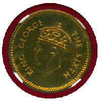セイロン 1951年 ニッケル黄銅貨 2枚セット リストライク ジョージ6世 NGC PF64