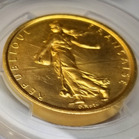 【SOLD】フランス 1960年 5フラン 金貨 ピエフォー 種を蒔く女神 PCGS SP66