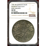 ドイツ アイヒシュテット 1781 都市景観ターラー銀貨 SEDEVACANTE NGC AU58