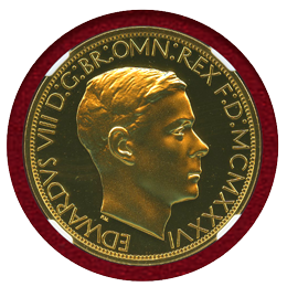【SOLD】イギリス (1936) クラウン 銅貨 ギルト エドワード8世 PF69CAM