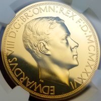 【SOLD】イギリス (1936) クラウン 銅貨 ギルト エドワード8世 PF69CAM