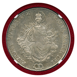 【SOLD】ハンガリー 1786B ターラー銀貨 マドンナ NGC MS61