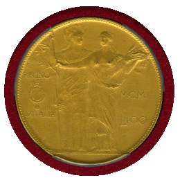 イタリア 1903R 100リレ ギルトブロンズ 試作貨 エマヌエレ3世 PCGS PR64