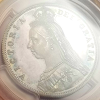イギリス 1887年 1/2クラウン 銀貨 ヴィクトリア ジュビリーヘッド PCGS PR64CAM