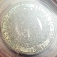 イギリス 1887年 1/2クラウン 銀貨 ヴィクトリア ジュビリーヘッド PCGS PR64CAM