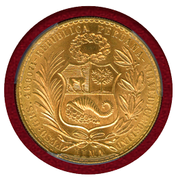 ペルー 1960年 100ソル 金貨 女神座像 PCGS MS64+