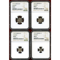 イギリス 1913年 銀貨 Maundyセット ジョージ5世 NGC MS63-65