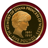 【SOLD】イギリス 1999年 5ポンド 金貨 ダイアナ妃追悼 NGC PF69UC