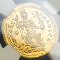 【SOLD】西ローマ帝国 393-423年 ソリダス 金貨 ホノリウス NGC Ch AU
