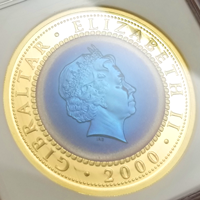 ジブラルタル 2000年 クラウン バイメタル貨 ペニーポスト160周年記念 NGC PF69UC