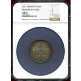 1661年 ドイツ ミュンスター 都市景観 ターラー銀貨 NGC AU55