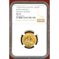 【SOLD】リヒテンシュタイン 1758DATED ダカット金貨 NGC MS69