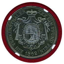 リヒテンシュタイン 1862(1966) ターラー銀貨 ヨーハン2世 リストライク PF66