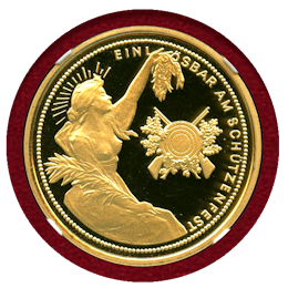 【SOLD】スイス 現代射撃祭 1989年 1000フラン金貨 メンツィンゲン NGC PF69UC