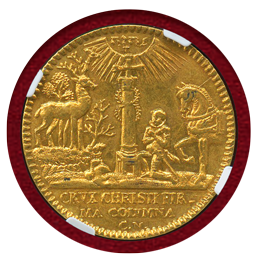 【SOLD】ドイツ ニュルンベルク (1700) ダカット金貨 セント・ジョージ NGC AU58