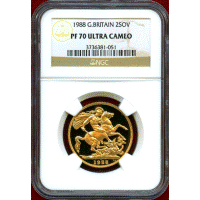 【SOLD】イギリス 1988年 2ポンド 金貨 エリザベス2世 NGC PF70UC
