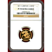 【SOLD】イギリス 2011年 1/2ソブリン 金貨 エリザベス2世 NGC PF70UC