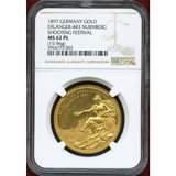 【SOLD】ドイツ ニュルンベルク 1897年 射撃祭金メダル 都市景観 NGC MS62PL