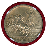 【SOLD】イタリア 1914R 2リレ 銀貨 エマヌエレ3世 クァドリガ NGC MS63