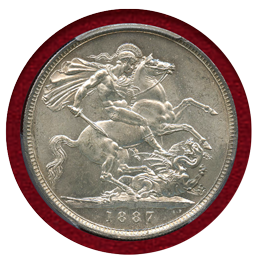 イギリス 1887年 クラウン 銀貨 ヴィクトリア ジュビリーヘッド PCGS MS63
