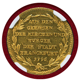 【SOLD】ドイツ フランクフルト 1796年 ダカット 金貨 都市景観 NGC MS62