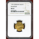 【SOLD】ドイツ フランクフルト 1796年 ダカット 金貨 都市景観 NGC MS62