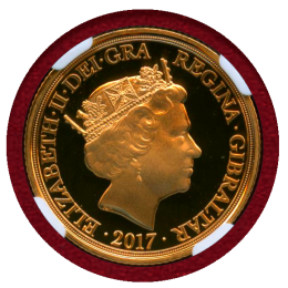 ジブラルタル 2017年 ソブリン 金貨 ソブリン200周年記念 NGC PF70UC ER