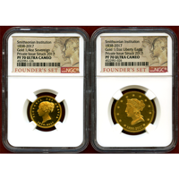 アメリカ 2017年 金メダル2枚セット スミソニアン協会 NGC PF70UC