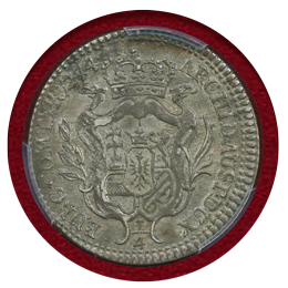【SOLD】オーストリア 1744年 1/4ターラー銀貨 マリアテレジア PCGS MS62