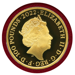 【SOLD】イギリス 2022年 ￡100(1オンス) 金貨 ロンドン景観  PCGS PF70DC
