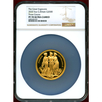 イギリス 2020年 500ポンド(5oz) 金貨 スリーグレイセス NGC PF70UC