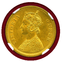 英領インド 1862(C) モハール 金貨 ヴィクトリア NGC MS62