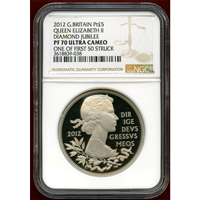イギリス 2012年 ￡5 プラチナ貨 ピエフォー エリザベス2世即位60年記念 PF70UC