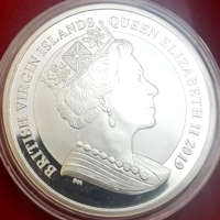 英領ヴァージン諸島 2019年 5ドル(5oz) 銀貨 ウナとライオン