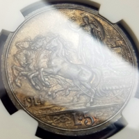 【SOLD】イタリア 1914R 5リレ 銀貨 エマヌエレ3世 クァドリガ NGC MS63