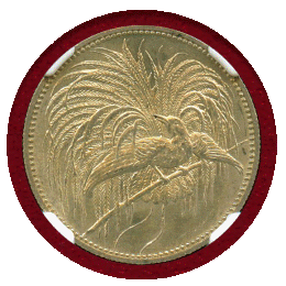 独領ニューギニア 1894A 1マルク 銀貨 極楽鳥 NGC MS64