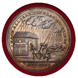 ドイツ ニュルンベルク 1772年 銀メダル 洪水と飢饉の終わり PCGS MS63