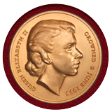 イギリス 1953年 エリザベス2世女王戴冠記念 アルミニウムメダル PCGS SP65