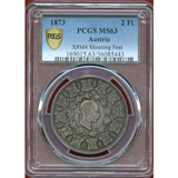 【SOLD】オーストリア 1873年 2フローリン 銀貨 ウィーン射撃祭 PCGS MS63