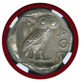 古代ギリシャ アッティカ アテネ 440-404BC 4ドラクマ 銀貨 フクロウ NGC ChAU
