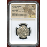 古代ギリシャ アッティカ アテネ 440-404BC 4ドラクマ 銀貨 フクロウ NGC ChAU